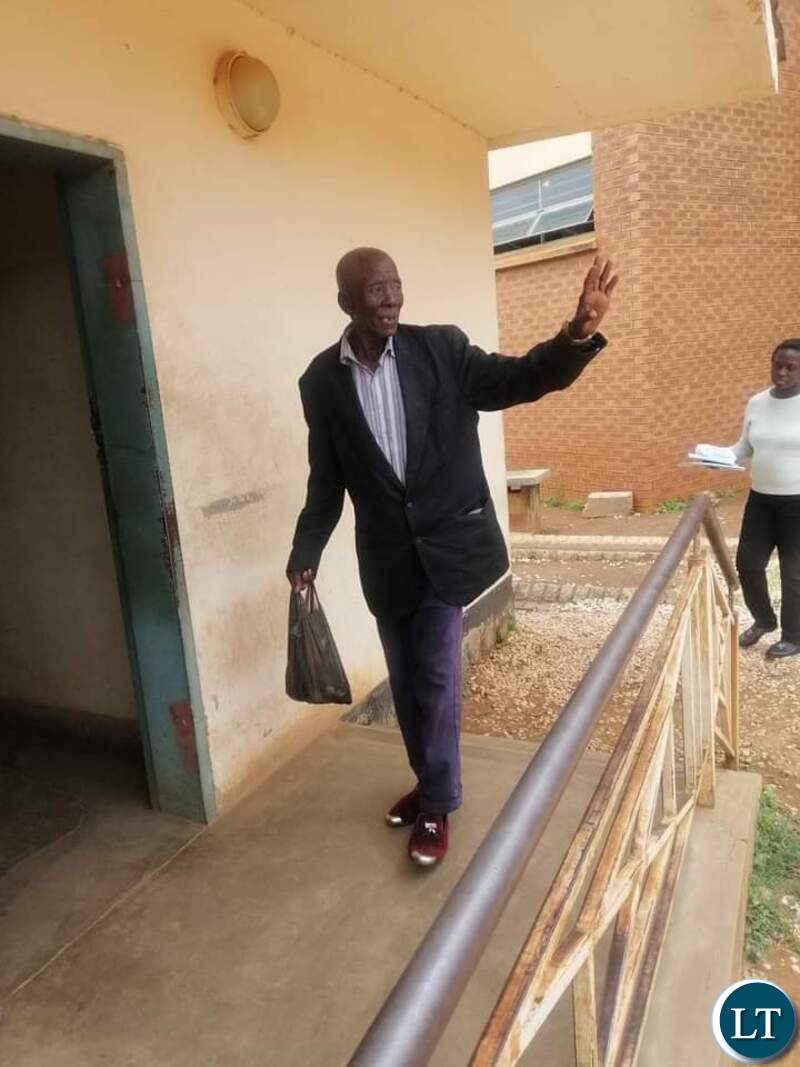 An 81-year old Tie Mwape incarcerated at Chimbokaila Prisons for alleged possession of less than 100 grams of marijuana