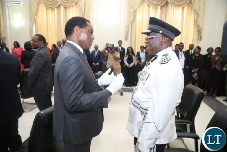 President Hichilema fires  Lemmy Kajoba  appoints Graphel Musamba as new Inspector General