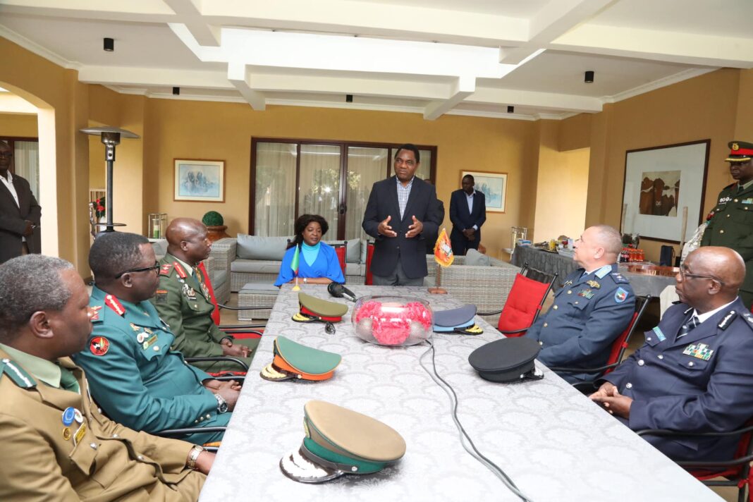 President Hakainde Hichilema receives gifts from Service Chiefs and call for Unity