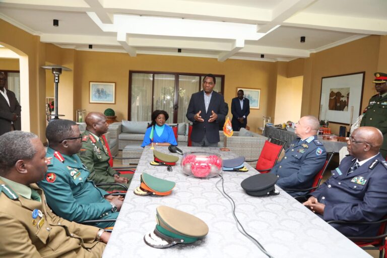 President Hakainde Hichilema receives gifts from Service Chiefs and call for Unity