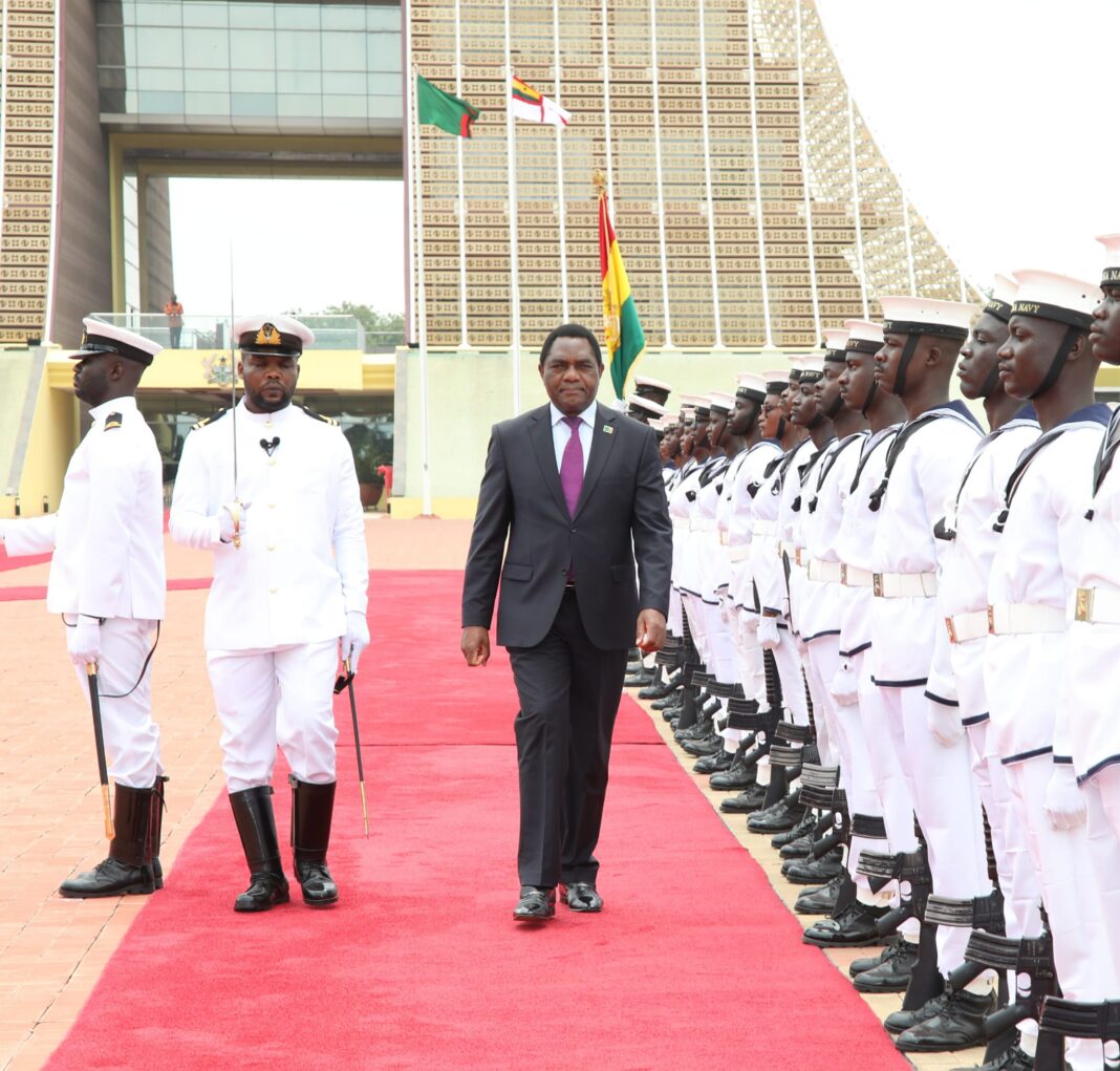 President Hichilema arrives in Ghana
