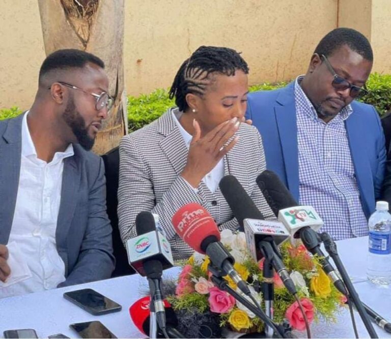 Tasila cries as she  accuses the state for persecution