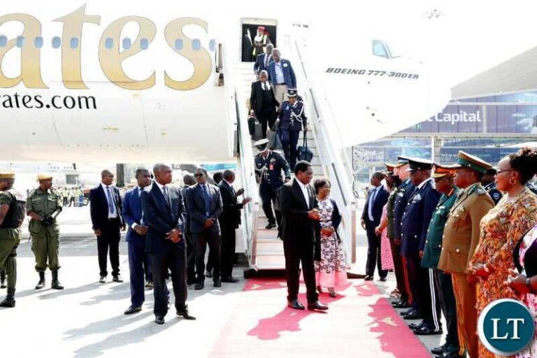 President Hichilema Returns Home from China