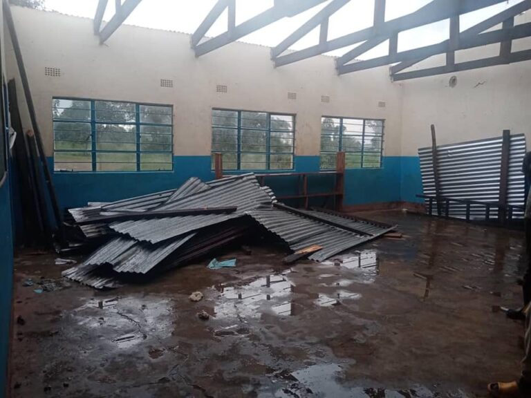 Nyangombi Day School roof blown off in Mwinilunga
