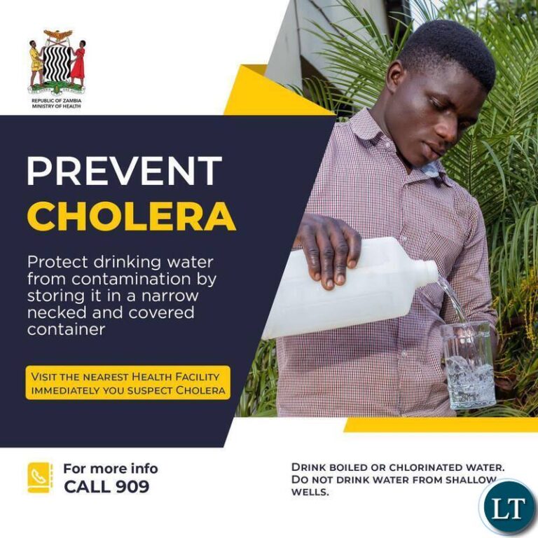 Lusaka Province Witnesses Sharp Decline in Cholera Incidents