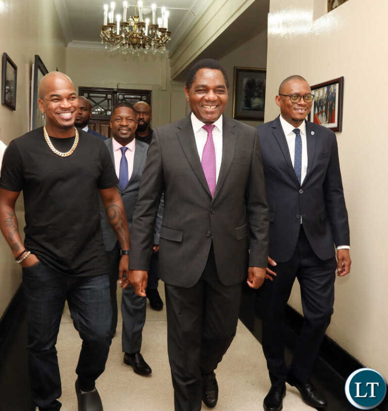 President Hichilema Welcomes International Music Sensation Ne-Yo to State House