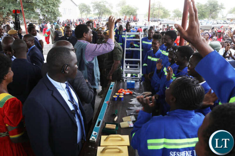 President Hichilema Officially Opens Sesheke Trades Training Institute, Emphasizes Skills Development