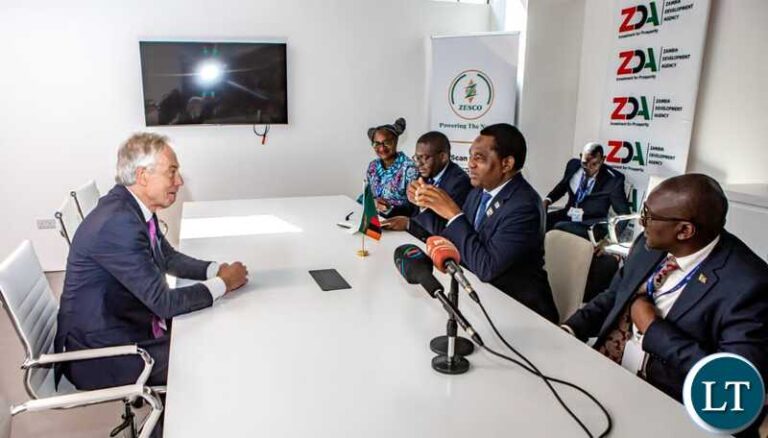 President Hichilema Engages with Global Leaders at COP28, Welcomes Former UK Prime Minister Tony Blair at Zambian Pavilion