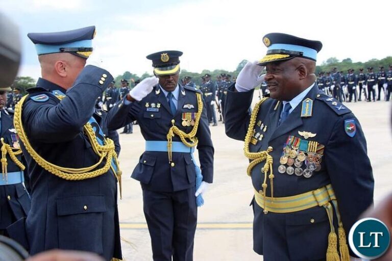 Lt Gen Barry hands over “control stick” to Lt Gen Nyoni in spectacular fly-in fly-out parade