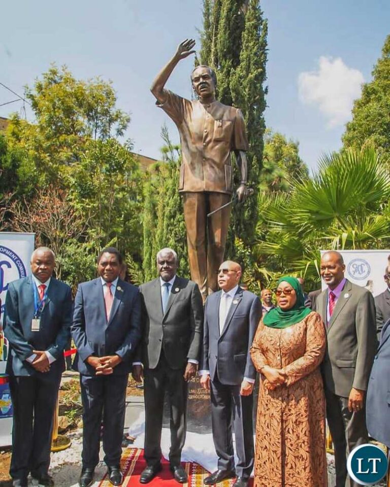 President Hichilema Leads Unveiling of Julius Nyerere Statue at AU Headquarters