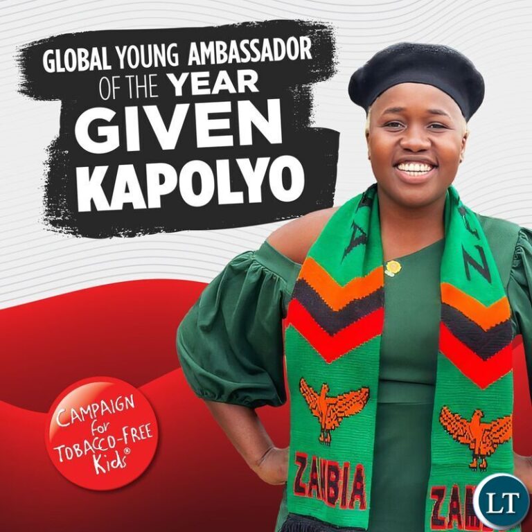 Campaign for Tobacco-Free Kids to Honor Given Kapolyo of Zambia with First-Ever Global Young Ambassador of the Year Award