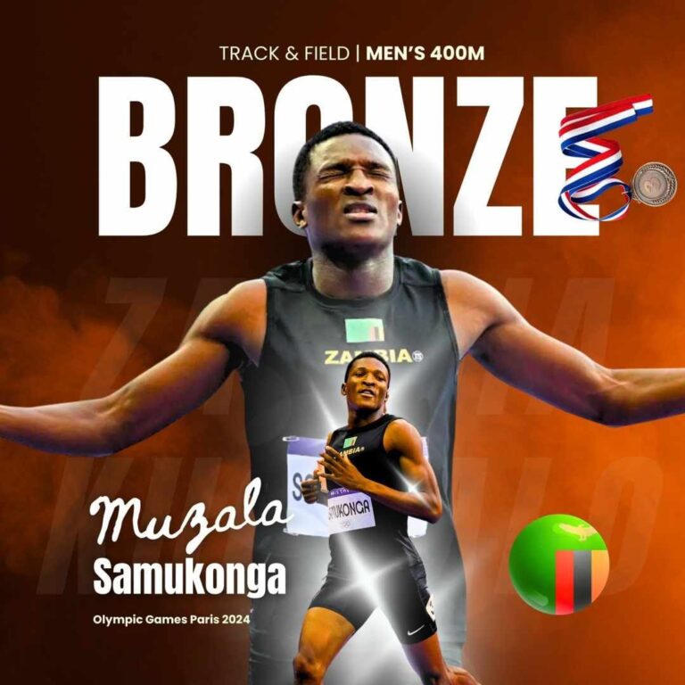 Zambia Celebrates Muzala Samukonga’s Historic Bronze Medal Win at Paris Olympics