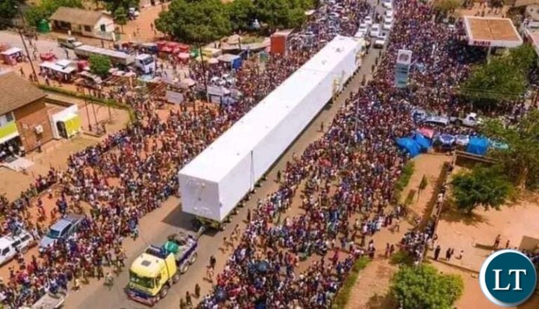Hundreds Gather in Chingola to Witness Giant Cold Box En Route to Kansanshi Mine