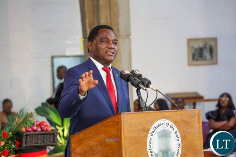 President Hichilema Urges Zambians To Be Productive