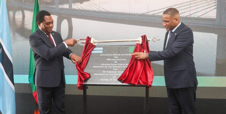 Hakainde Hichilema Hails Kazungula Bridge Authority as Milestone in Regional Integration and Trade