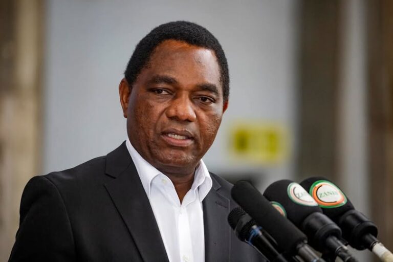 President Hichilema advises the public on hygiene