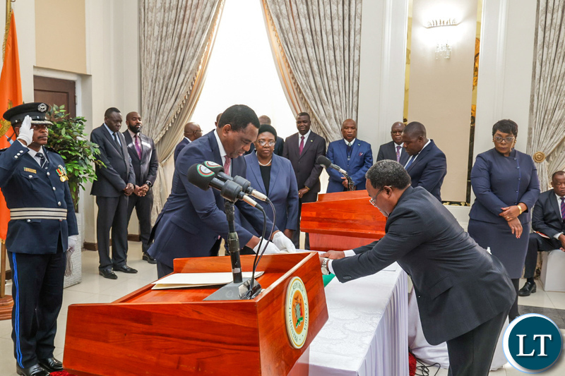 President Hichilema swears in new officials