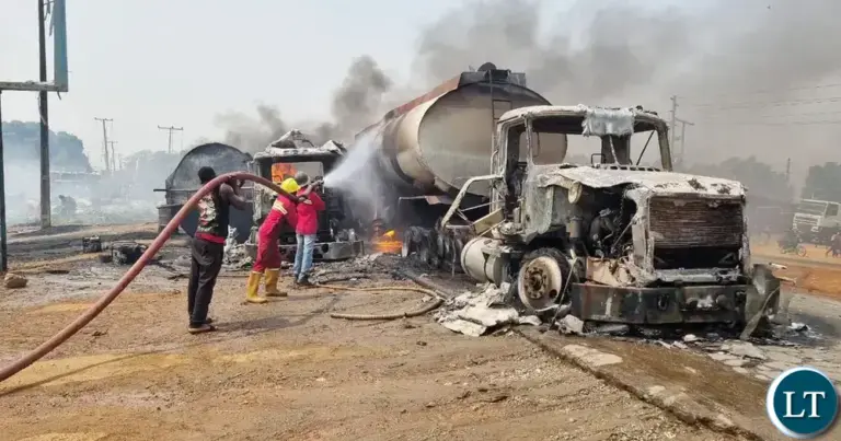 Truck Carrying 28 Tonnes of Chemical Cargo Destroyed by Fire in Sinda