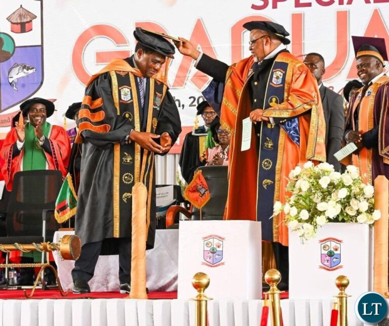 President Hichilema conferred with honorary doctorate in Investment and Enterprise Development