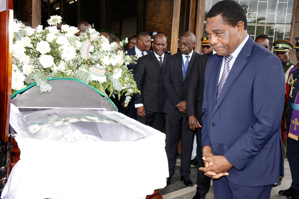 President Hichilema departs after family funeral proceedings